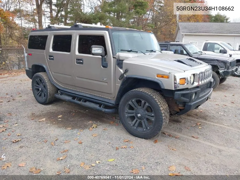 2004 Hummer H2 VIN: 5GRGN23U34H108662 Lot: 40769041