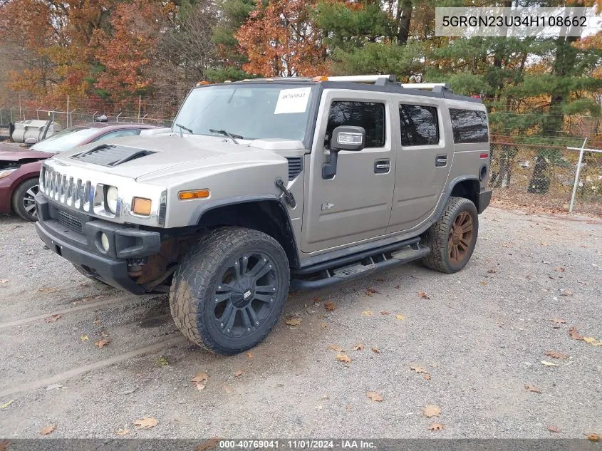 2004 Hummer H2 VIN: 5GRGN23U34H108662 Lot: 40769041