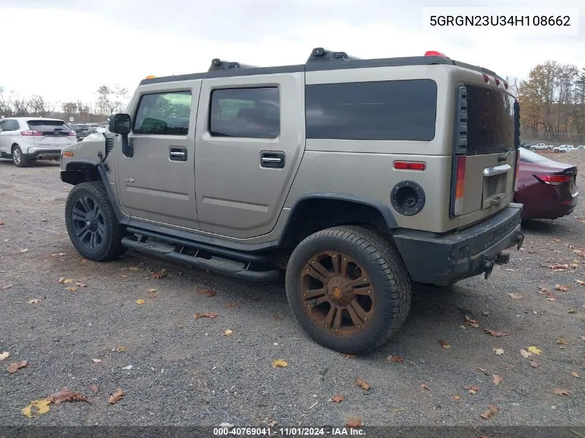 2004 Hummer H2 VIN: 5GRGN23U34H108662 Lot: 40769041