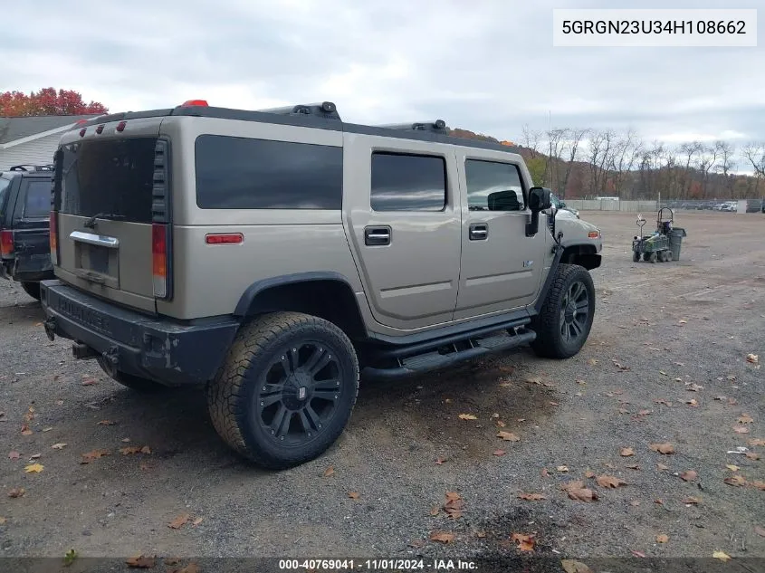 2004 Hummer H2 VIN: 5GRGN23U34H108662 Lot: 40769041