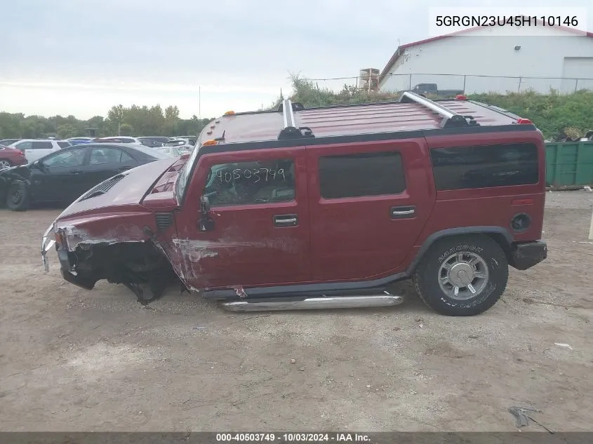 2005 Hummer H2 Suv VIN: 5GRGN23U45H110146 Lot: 40503749