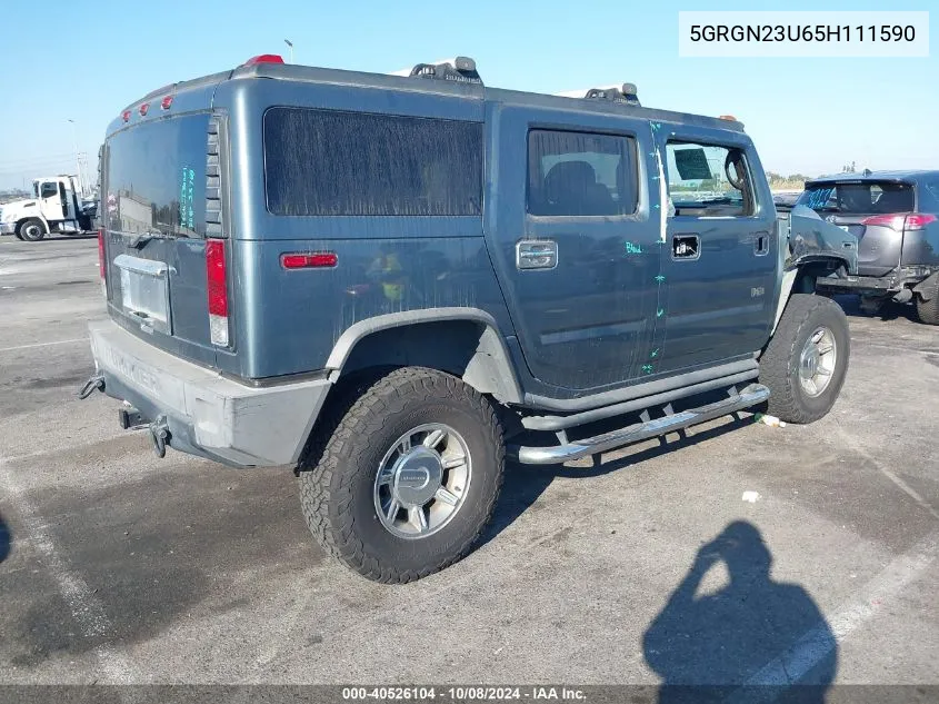 2005 Hummer H2 Suv VIN: 5GRGN23U65H111590 Lot: 40526104