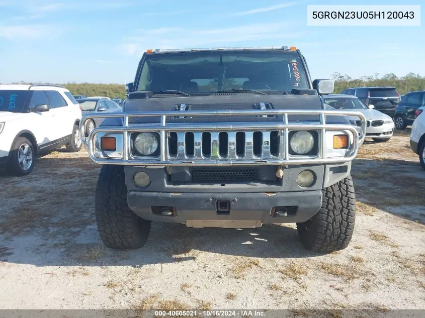 2005 Hummer H2 Suv VIN: 5GRGN23U05H120043 Lot: 40605021