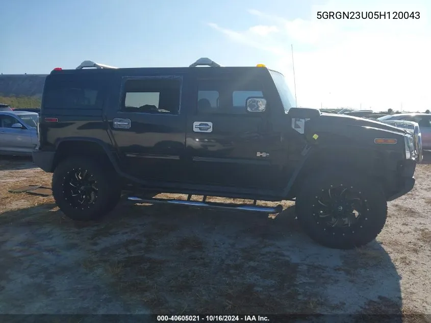 2005 Hummer H2 Suv VIN: 5GRGN23U05H120043 Lot: 40605021