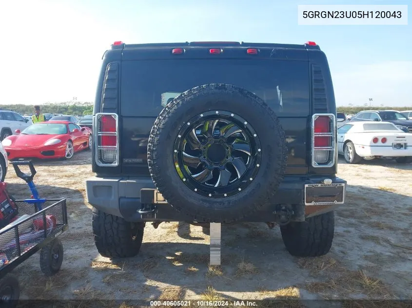 2005 Hummer H2 Suv VIN: 5GRGN23U05H120043 Lot: 40605021