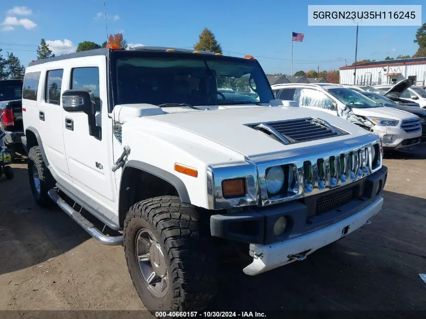 2005 Hummer H2 Suv VIN: 5GRGN23U35H116245 Lot: 40660157