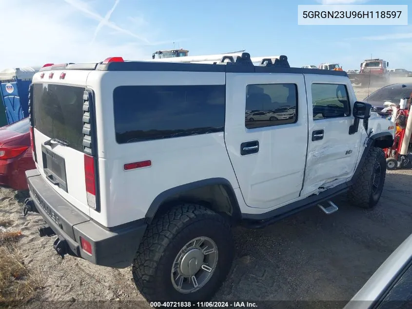 2006 Hummer H2 Suv VIN: 5GRGN23U96H118597 Lot: 40721838