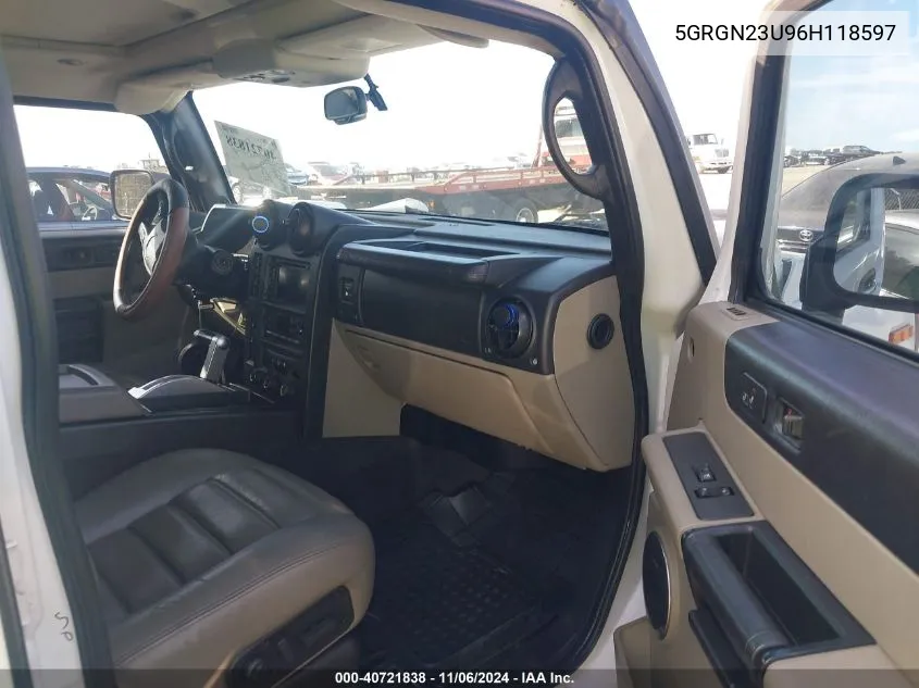 2006 Hummer H2 Suv VIN: 5GRGN23U96H118597 Lot: 40721838