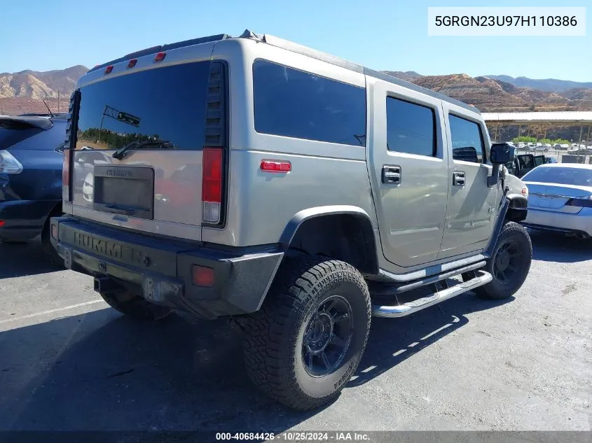 2007 Hummer H2 Suv VIN: 5GRGN23U97H110386 Lot: 40684426