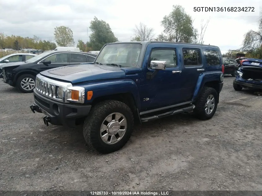 2006 Hummer H3 VIN: 5GTDN136168234272 Lot: 12125733