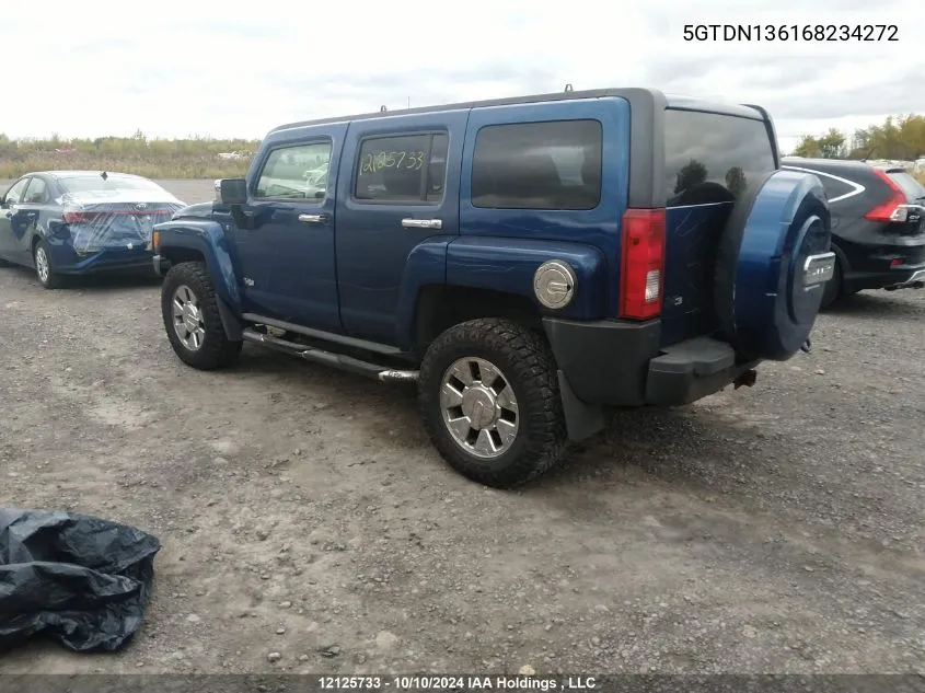 2006 Hummer H3 VIN: 5GTDN136168234272 Lot: 12125733