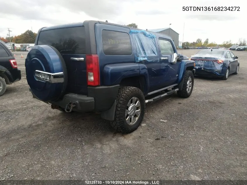 2006 Hummer H3 VIN: 5GTDN136168234272 Lot: 12125733