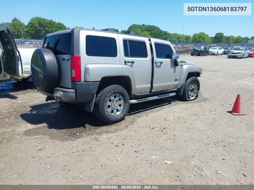 2006 Hummer H3 Suv VIN: 5GTDN136068183797 Lot: 39588455