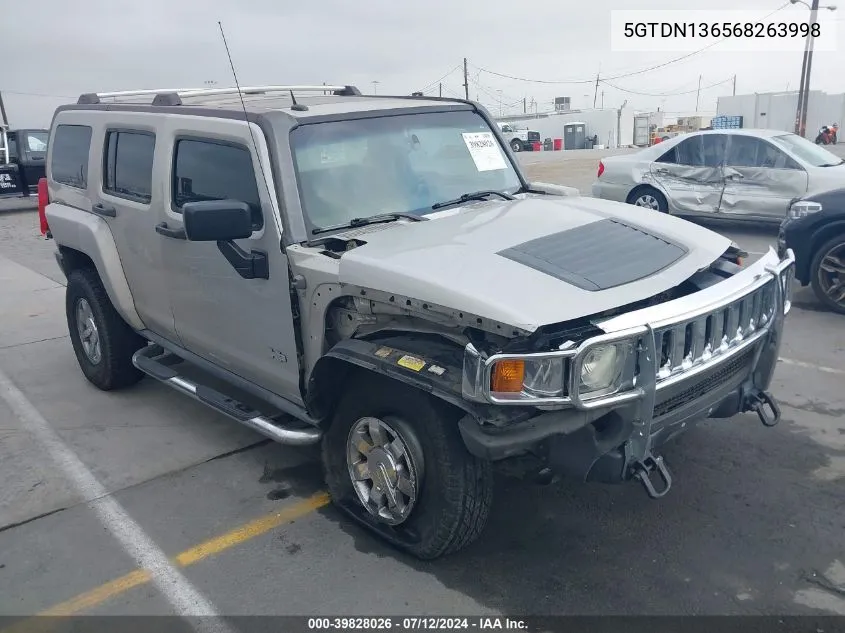 2006 Hummer H3 Suv VIN: 5GTDN136568263998 Lot: 39828026