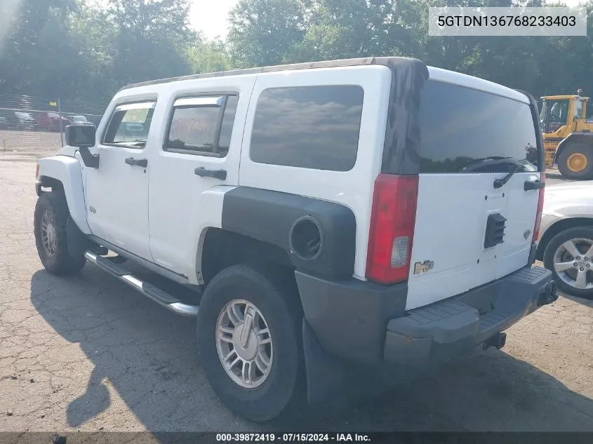 2006 Hummer H3 Suv VIN: 5GTDN136768233403 Lot: 39872419