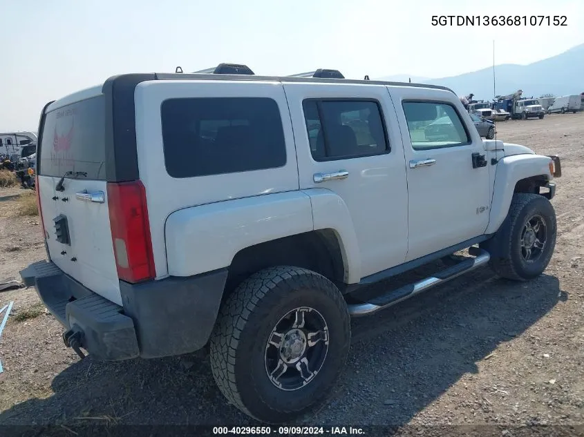 2006 Hummer H3 Suv VIN: 5GTDN136368107152 Lot: 40296550