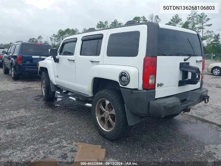 2006 Hummer H3 Suv VIN: 5GTDN136268106803 Lot: 40333566