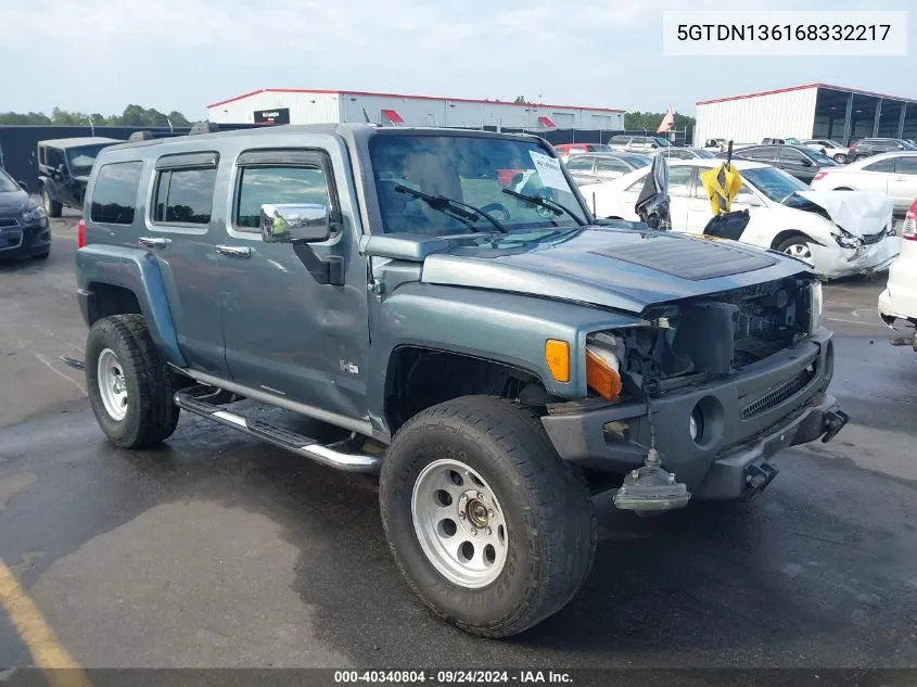 2006 Hummer H3 Suv VIN: 5GTDN136168332217 Lot: 40340804