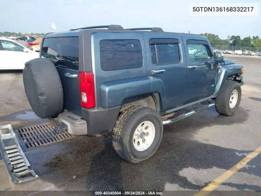 2006 Hummer H3 Suv VIN: 5GTDN136168332217 Lot: 40340804