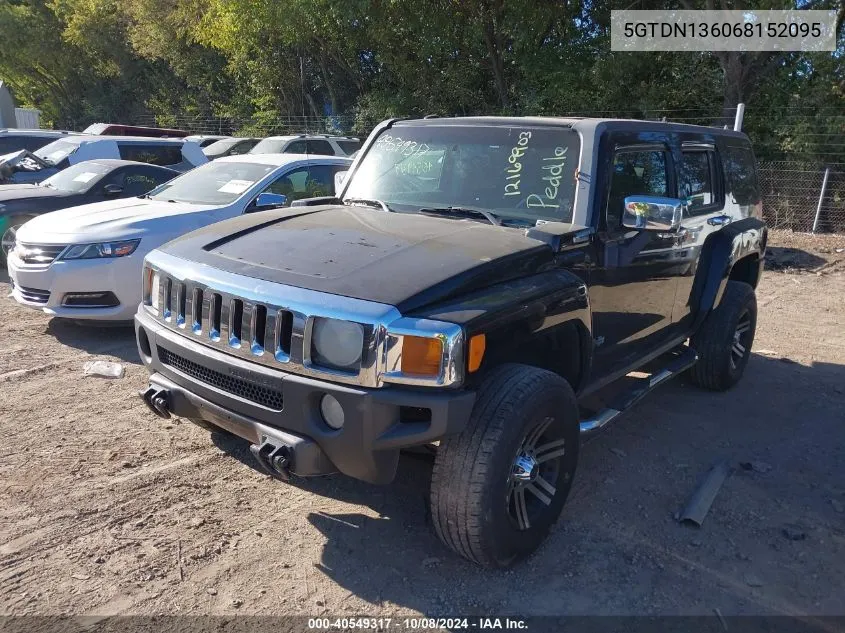 2006 Hummer H3 Suv VIN: 5GTDN136068152095 Lot: 40549317