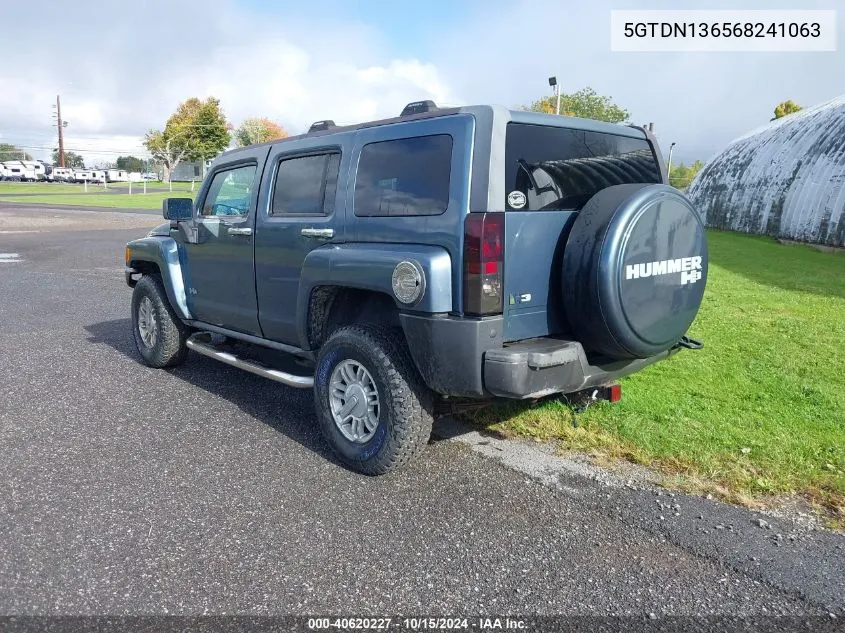 2006 Hummer H3 VIN: 5GTDN136568241063 Lot: 40620227