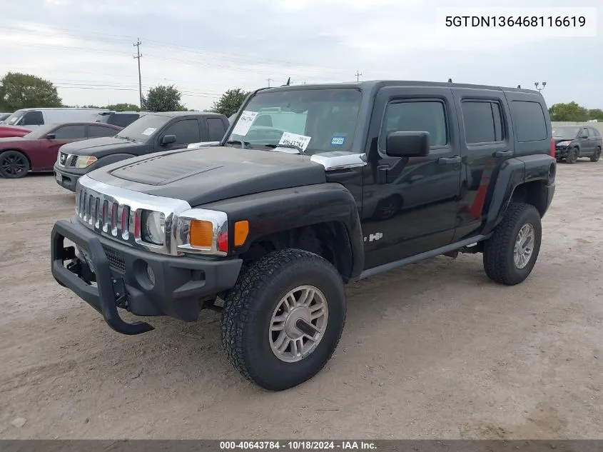 2006 Hummer H3 Suv VIN: 5GTDN136468116619 Lot: 40643784