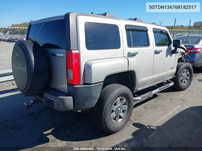 2006 Hummer H3 Suv VIN: 5GTDN136768182517 Lot: 40660485