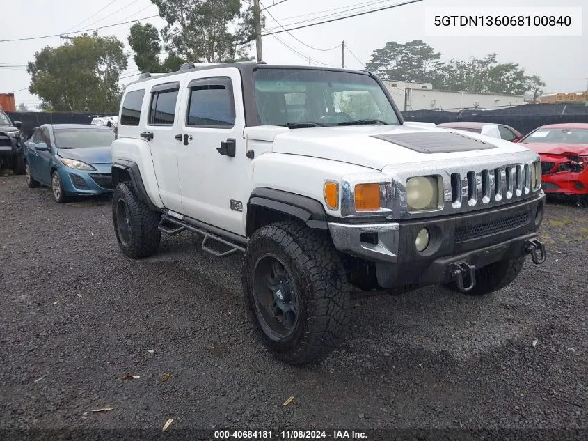 2006 Hummer H3 Suv VIN: 5GTDN136068100840 Lot: 40684181