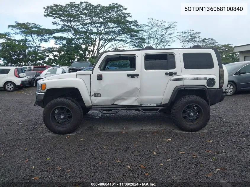 2006 Hummer H3 Suv VIN: 5GTDN136068100840 Lot: 40684181