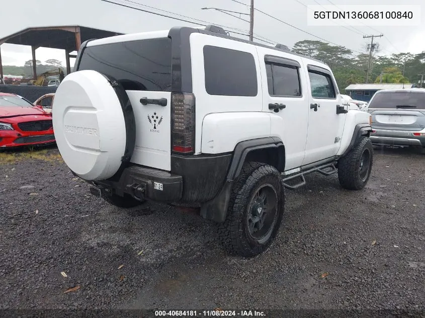 2006 Hummer H3 Suv VIN: 5GTDN136068100840 Lot: 40684181