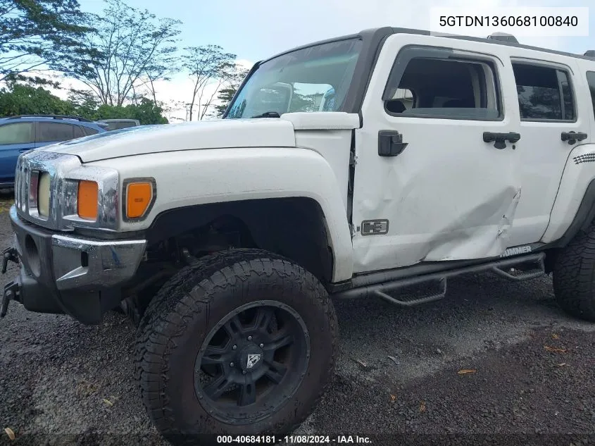 2006 Hummer H3 Suv VIN: 5GTDN136068100840 Lot: 40684181