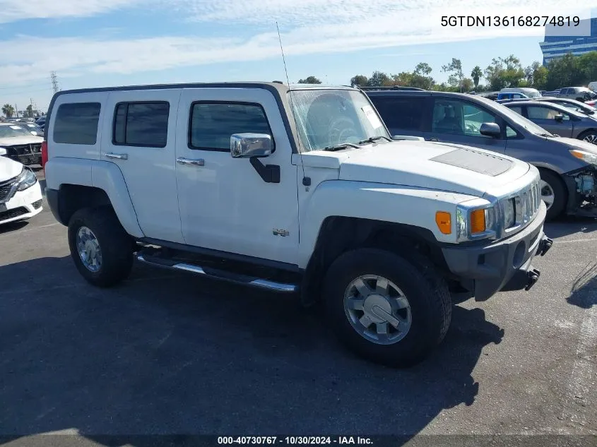 2006 Hummer H3 Suv VIN: 5GTDN136168274819 Lot: 40730767