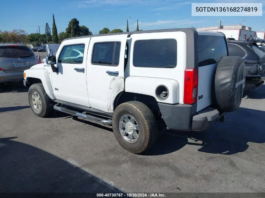 2006 Hummer H3 Suv VIN: 5GTDN136168274819 Lot: 40730767