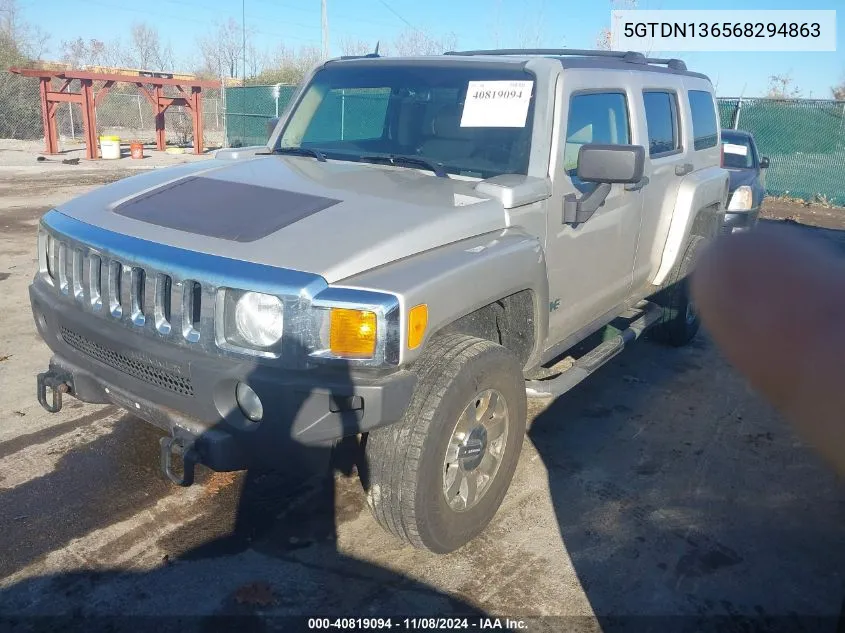 2006 Hummer H3 Suv VIN: 5GTDN136568294863 Lot: 40819094