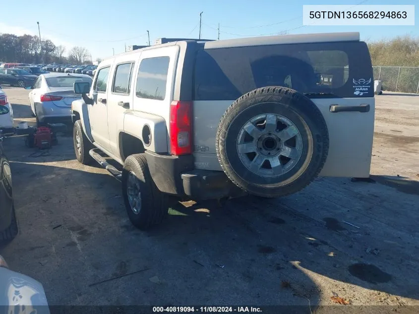 2006 Hummer H3 Suv VIN: 5GTDN136568294863 Lot: 40819094