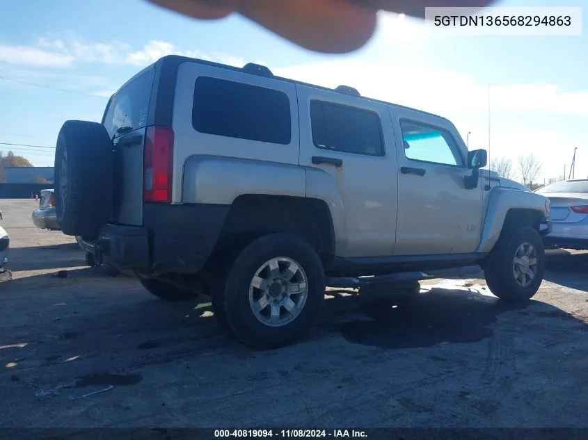 2006 Hummer H3 Suv VIN: 5GTDN136568294863 Lot: 40819094