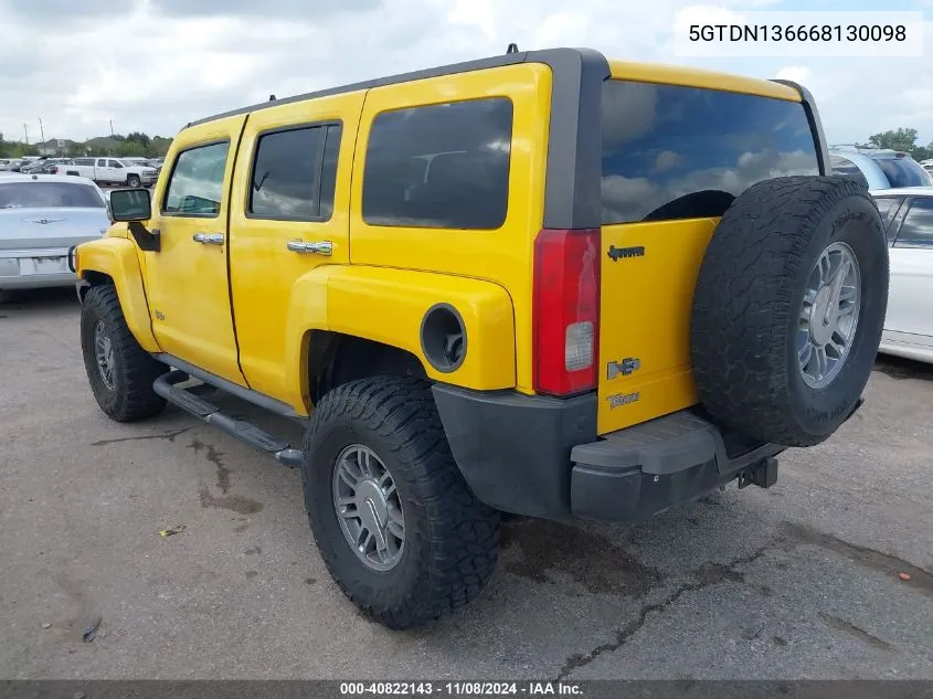 2006 Hummer H3 Suv VIN: 5GTDN136668130098 Lot: 40822143