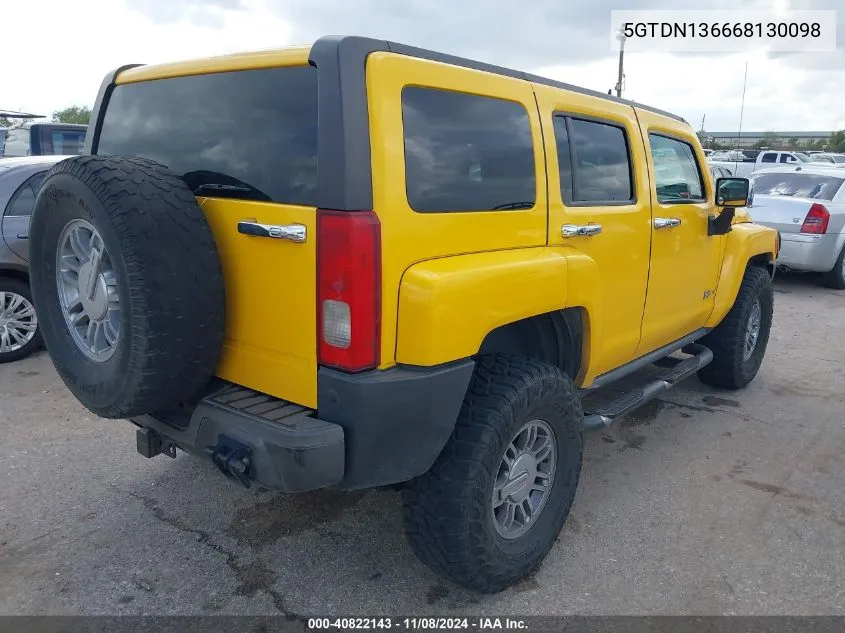 2006 Hummer H3 Suv VIN: 5GTDN136668130098 Lot: 40822143