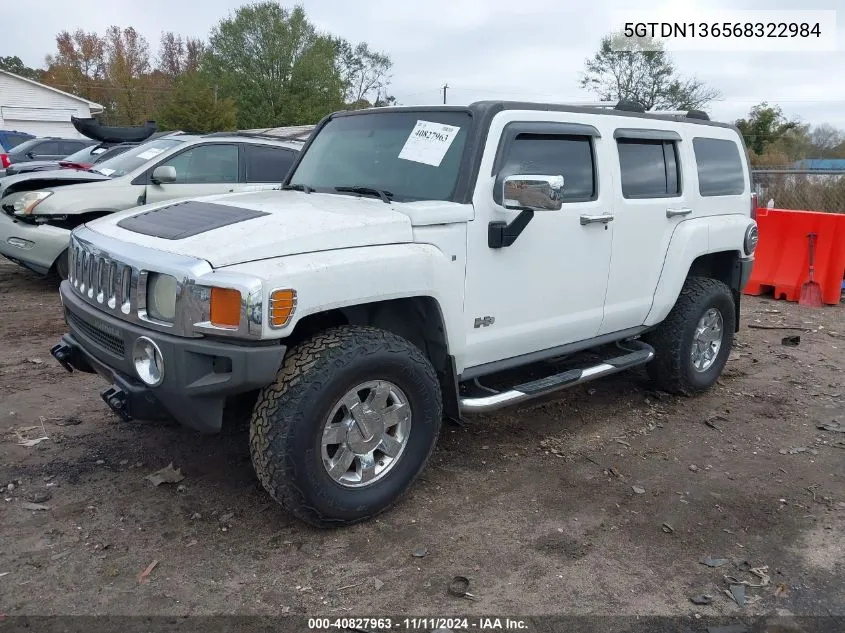 2006 Hummer H3 Suv VIN: 5GTDN136568322984 Lot: 40827963