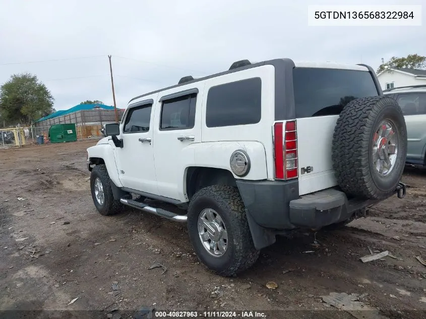 2006 Hummer H3 Suv VIN: 5GTDN136568322984 Lot: 40827963