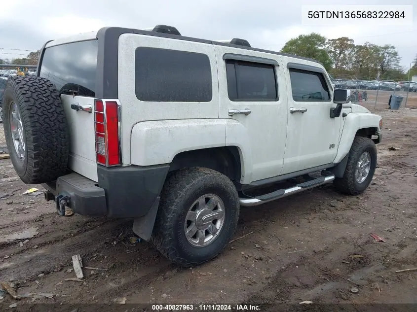 2006 Hummer H3 Suv VIN: 5GTDN136568322984 Lot: 40827963