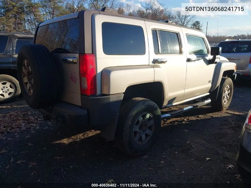 2006 Hummer H3 Suv VIN: 5GTDN136068241715 Lot: 40835482