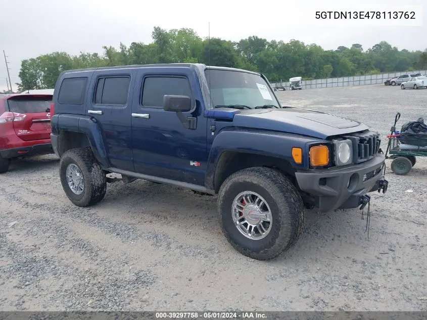 2007 Hummer H3 Suv VIN: 5GTDN13E478113762 Lot: 39297758