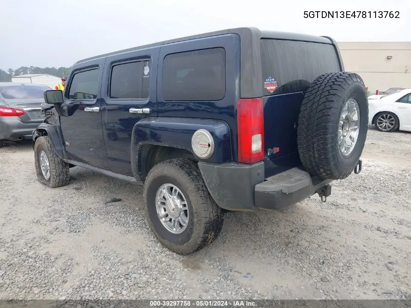 2007 Hummer H3 Suv VIN: 5GTDN13E478113762 Lot: 39297758