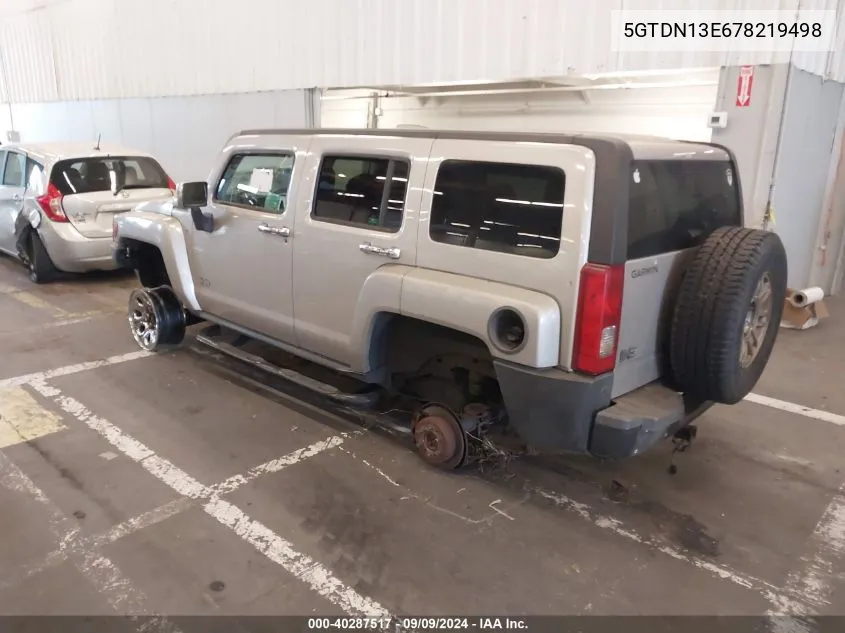 2007 Hummer H3 Suv VIN: 5GTDN13E678219498 Lot: 40287517