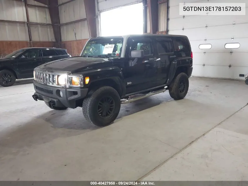 2007 Hummer H3 Suv VIN: 5GTDN13E178157203 Lot: 40427958