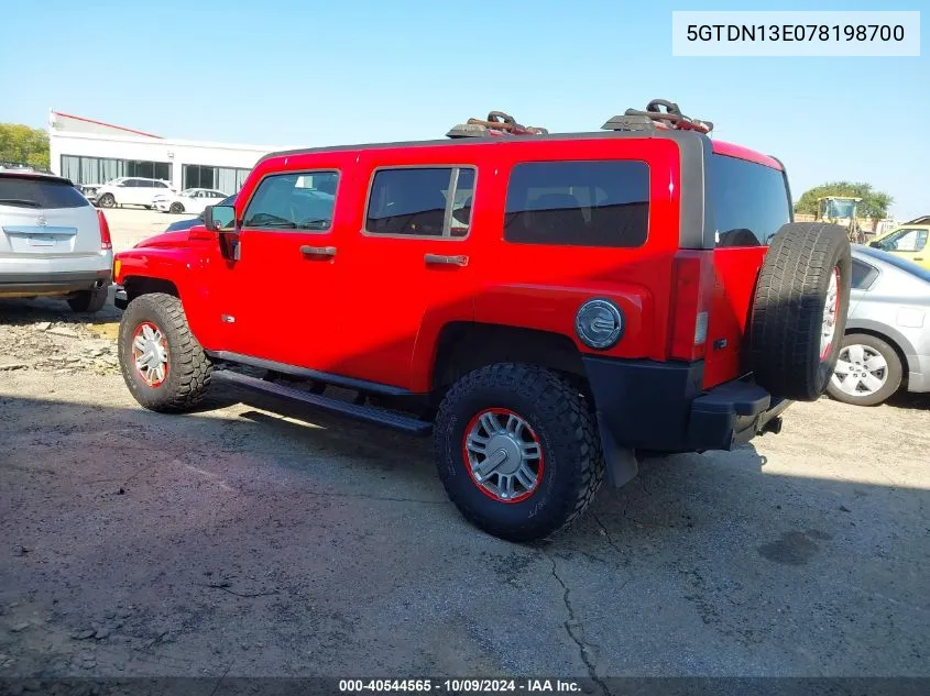 5GTDN13E078198700 2007 Hummer H3 Suv