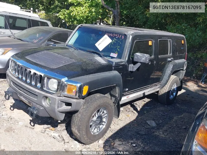 2007 Hummer H3 Suv VIN: 5GTDN13E878167095 Lot: 40634218