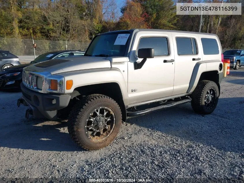 5GTDN13E478116399 2007 Hummer H3 Suv