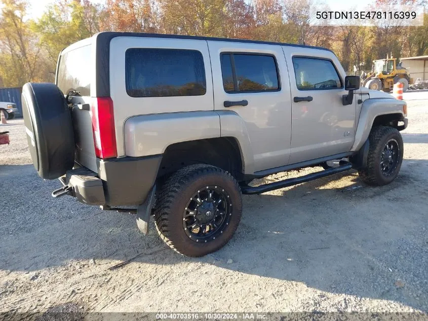 5GTDN13E478116399 2007 Hummer H3 Suv